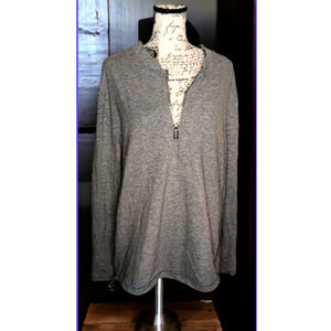 Alpha Tauri Long Sleeve Gray Men's Shirt 1/2 Zip, Jook V2.Y1.02, XL Elastic Cord